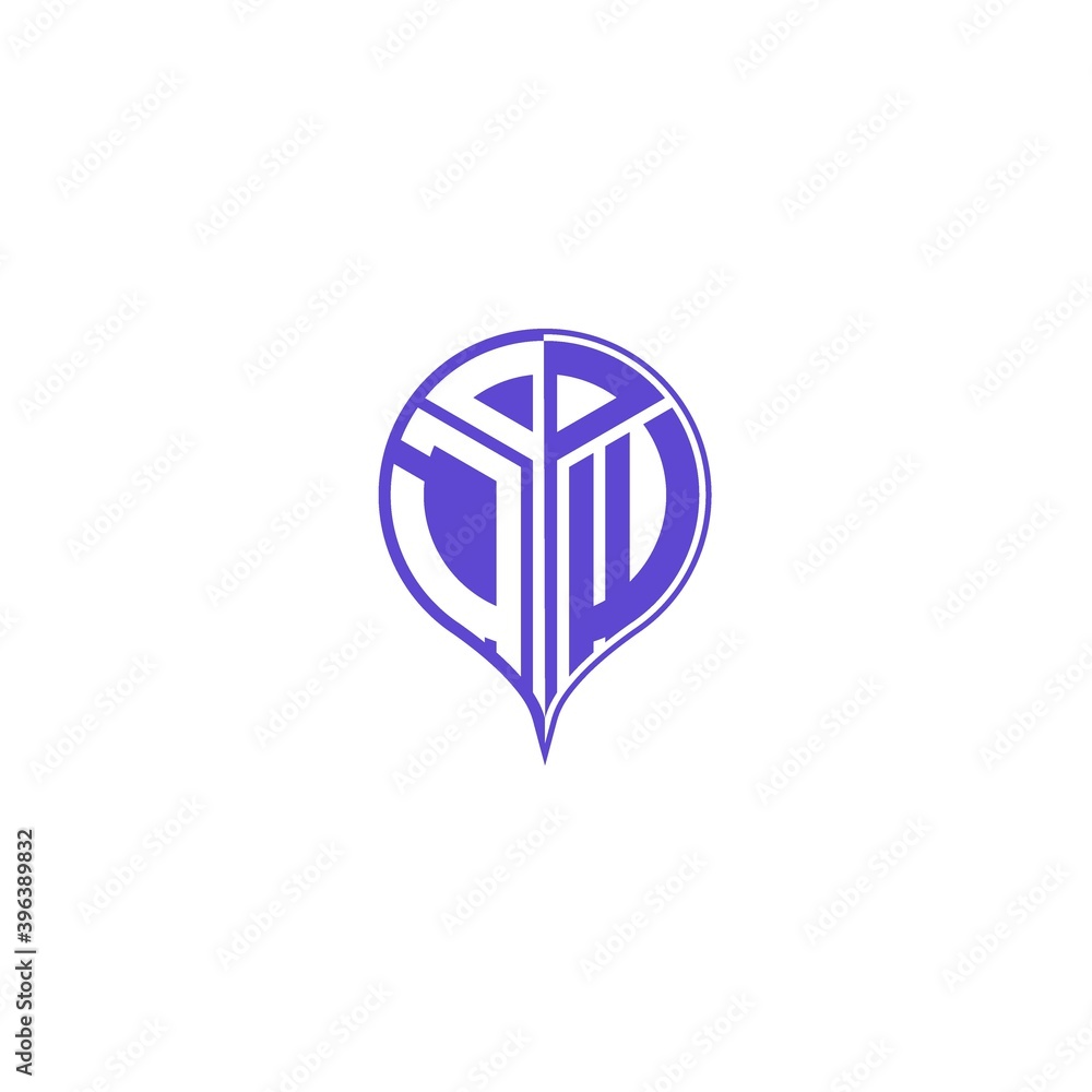 initial letter J W Modern and unique location design initial letter J W Modern and unique location design