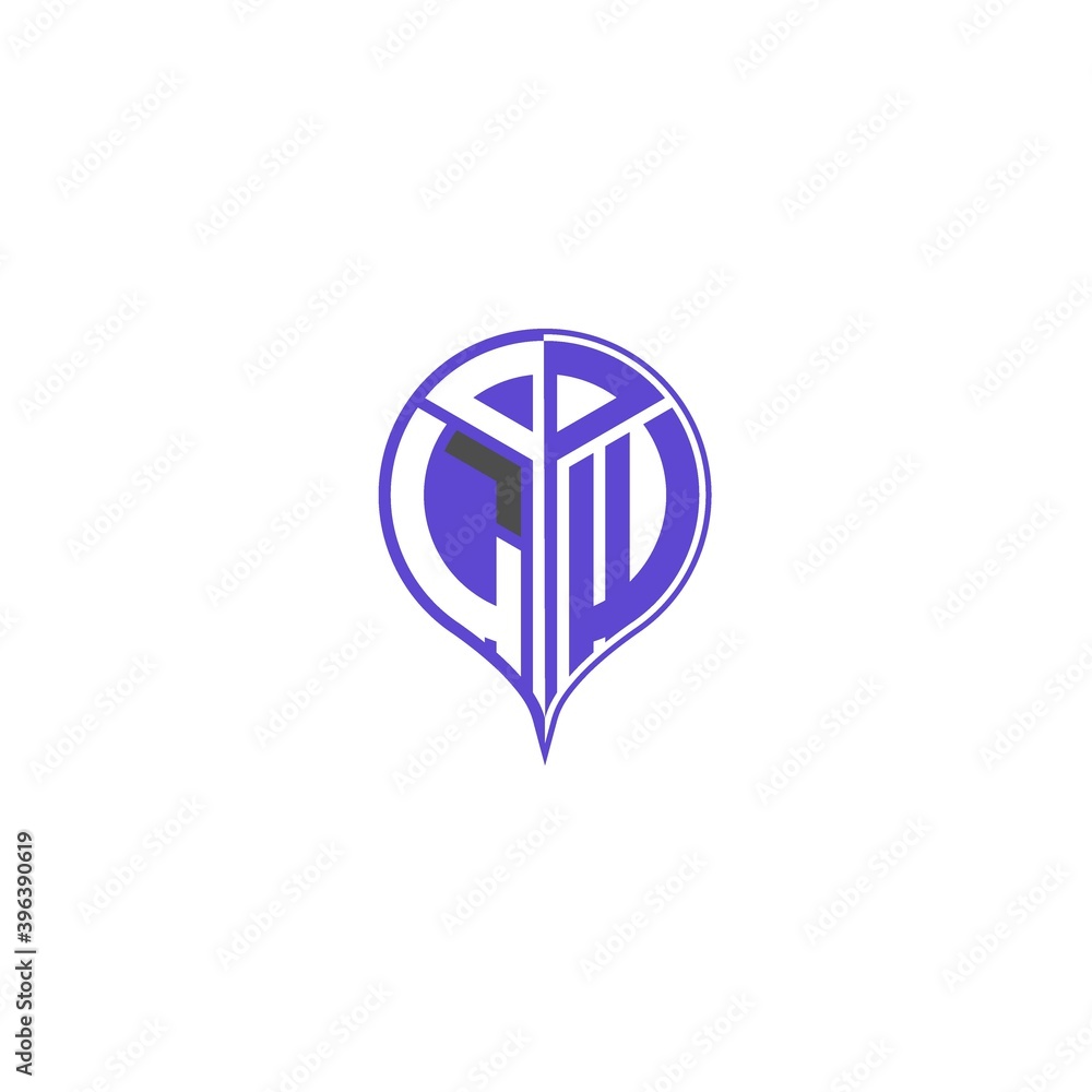 initial letter L W Modern and unique location design initial letter L W Modern and unique location design