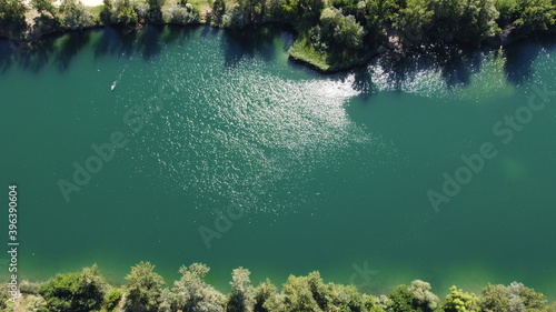 Fototapeta Naklejka Na Ścianę i Meble -  Summer lake shore from above