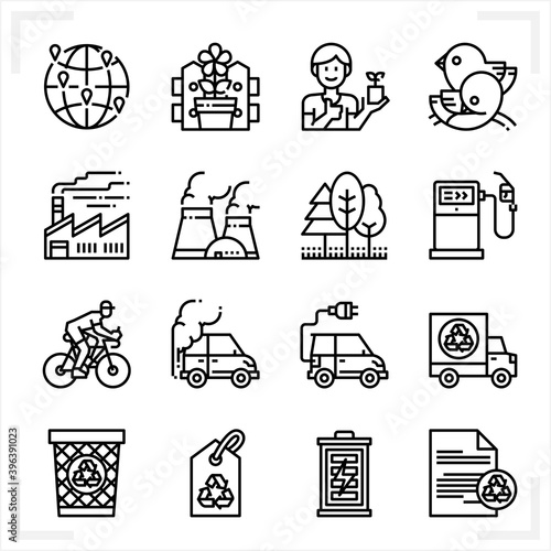 Ecology icons with White Background