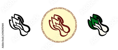 This is a set of icons with different style of bok choy chinese cabbage. Outline, cauliflower and retro symbols of bok choy chinese cabbage. Freehand drawing, doodles. Stylish solution for website and