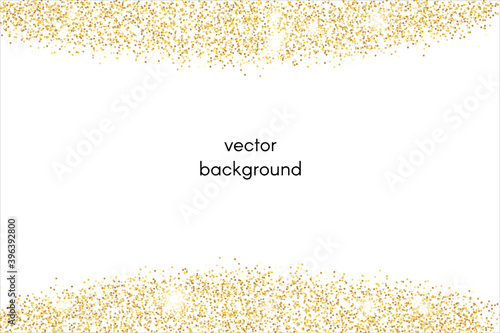 Sparkling gold dust.Vector horizontal background with glitter and space for text.	