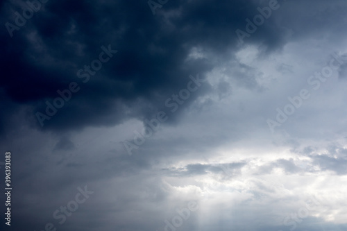 Thunderclouds in the autumn morning