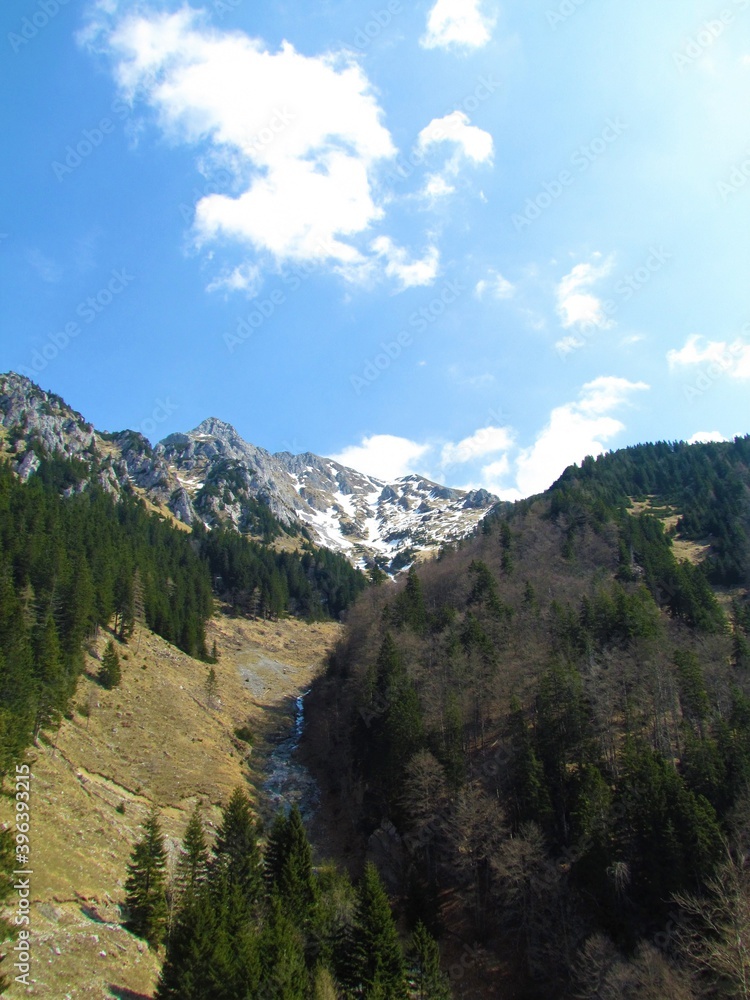 valley under Storzic in Slovenia in kamnik-savinja alps, Slovenia in winter