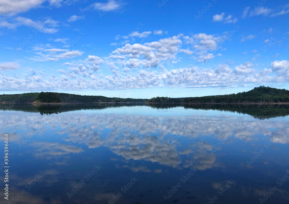 Oak Bay New Brunswick Cloudy Sky Mirror on Water