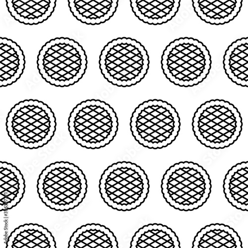 Outline apple pie seamless pattern isolated on white background.