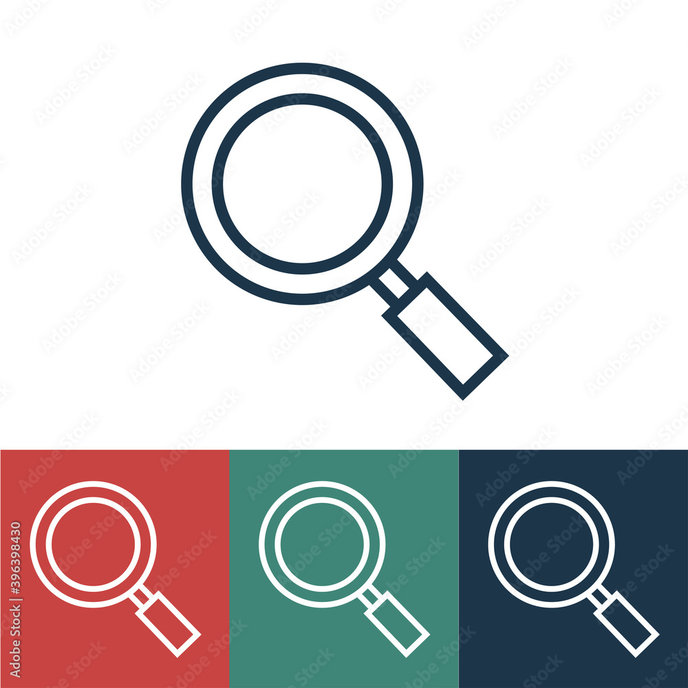 Linear vector icon with magnifier Linear vector icon with magnifier