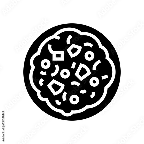 poridge oatmeal in bowl glyph icon vector. poridge oatmeal in bowl sign. isolated contour symbol black illustration