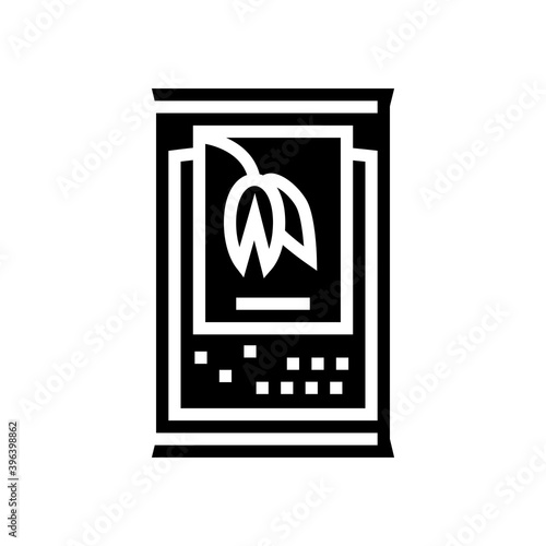 portion bag oatmeal glyph icon vector. portion bag oatmeal sign. isolated contour symbol black illustration