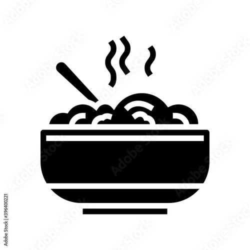 delicious boiled oatmeal glyph icon vector. delicious boiled oatmeal sign. isolated contour symbol black illustration