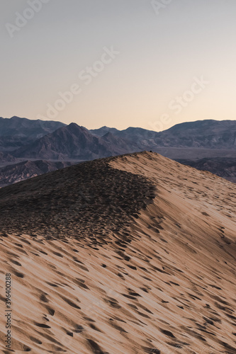 desert sand dunes in Death Valley California. 