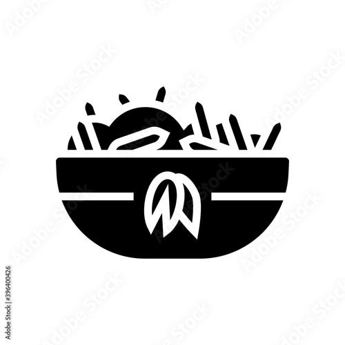 cooked oatmeal breakfast glyph icon vector. cooked oatmeal breakfast sign. isolated contour symbol black illustration