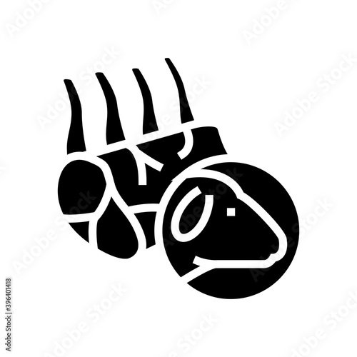 mutton meat glyph icon vector. mutton meat sign. isolated contour symbol black illustration