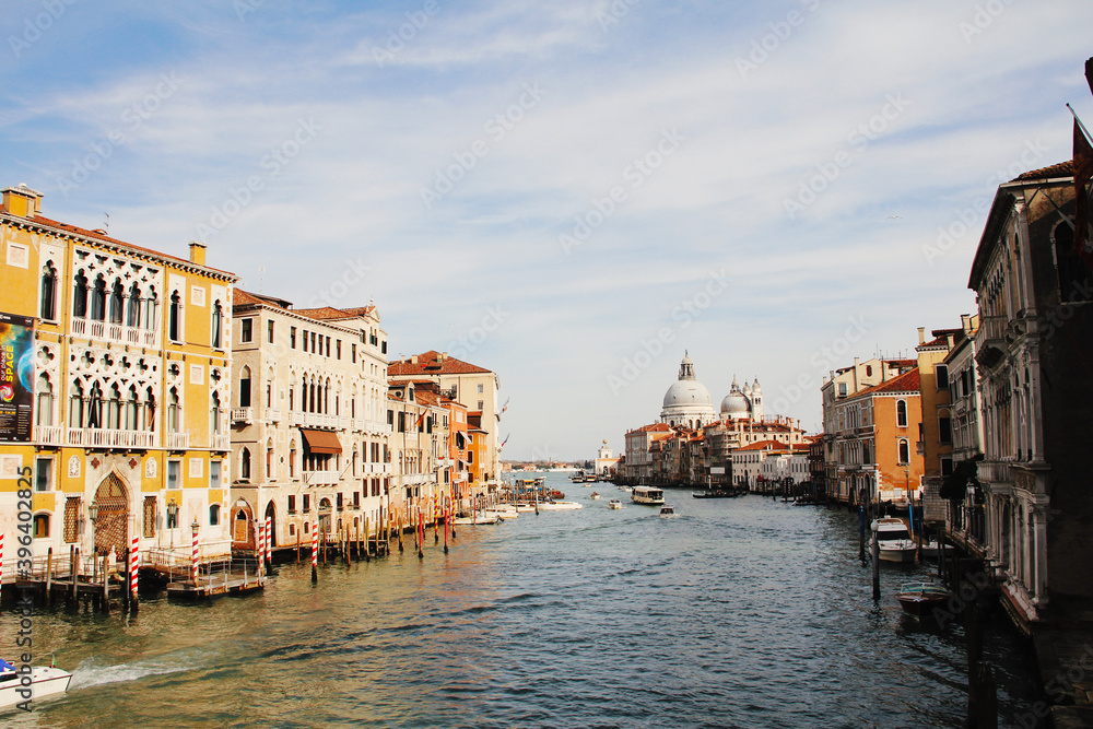 ITALY, VENICE - February 28 2017: View of Grand canal