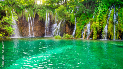 Amazing waterfalls landscape in Plitvice Lakes, Croatia © TomPhotos