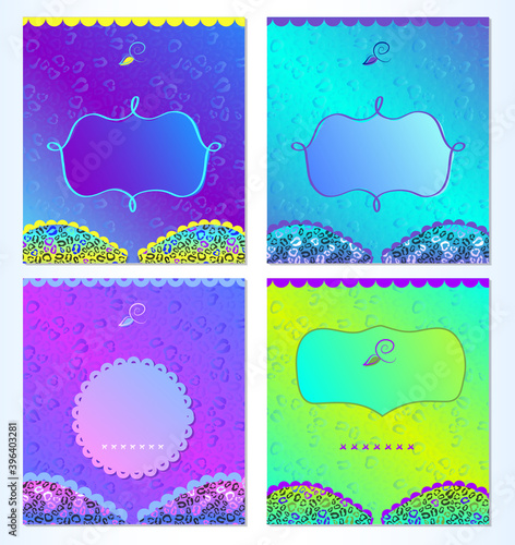 Bra with neon leopard pattern background and space for text. Banners for Pajama Party, Summer Beach party, lingerie shop, underwear or swimwear ad 