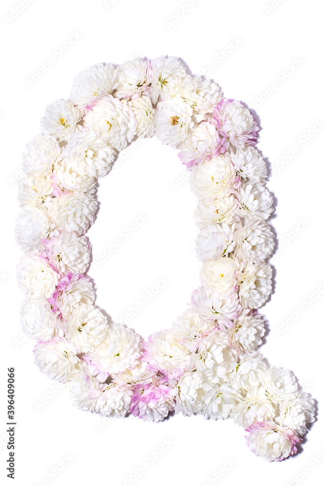 Letter of the English alphabet made of flowers Letter of the English alphabet made of flowers