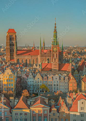 gdansk city old town from above