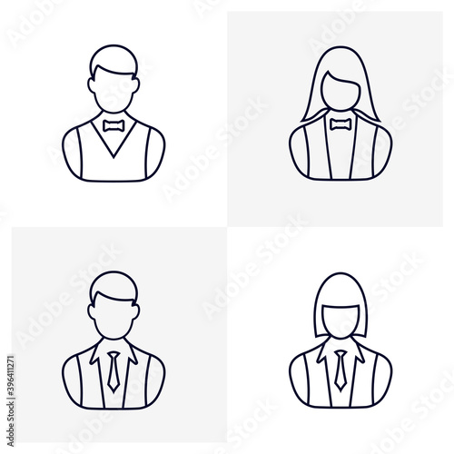 Set of Casino dealer icon logo vector template, Creative Gambling design icon symbol Illustration, Casino games icon