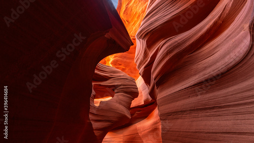 antelope canyon near page. abstract background sandstone wall. Beauty of nature concept.
