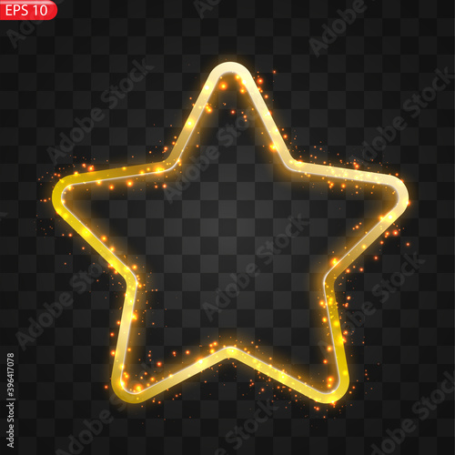 banner. a festive golden, glowing frame that is strewn with gold dust