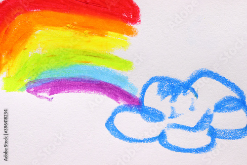 abstract colorful crayon background hand painting