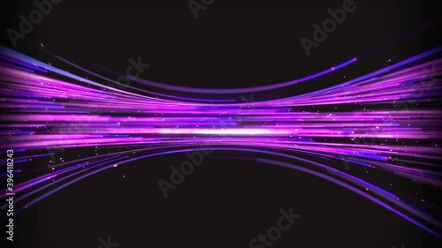 Flying flow abstract neon lines animation. Glow energy flow with bend forms.