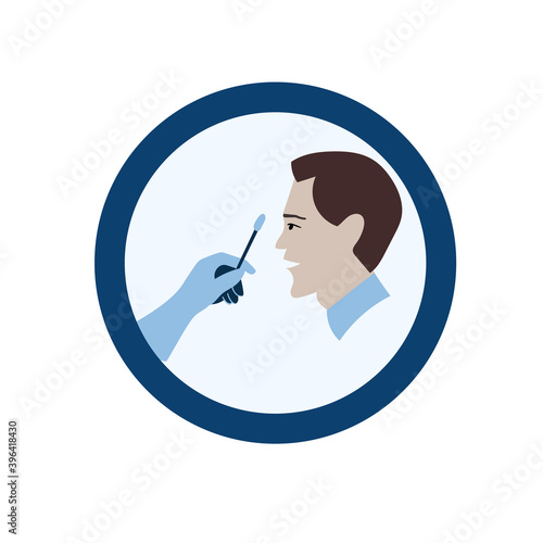 Covid-19 outbreak, cotton swab test concept vector illustration.