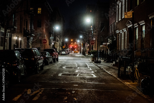 Taxi left the neighborhood, New York City, USA