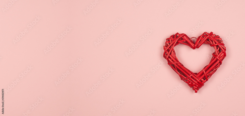 Heart On a pink background. St. Valentine's Day. Love