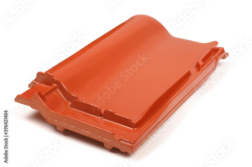 Red roof tile for constructions isolated