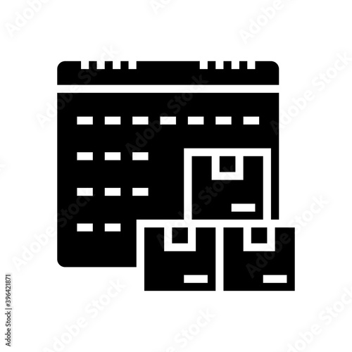 date and time supply glyph icon vector. date and time supply sign. isolated contour symbol black illustration