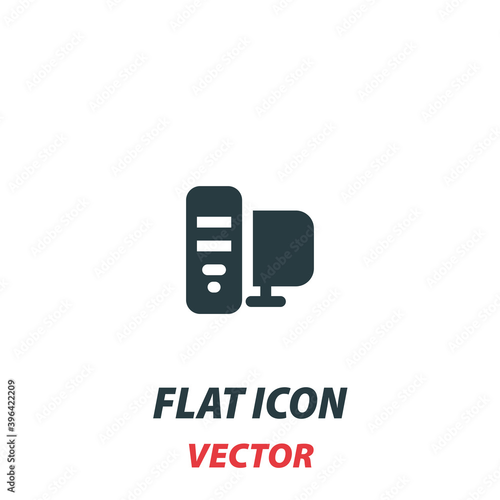 computer icon. PC symbol. Flat Vector illustration computer icon. PC symbol. Flat Vector illustration