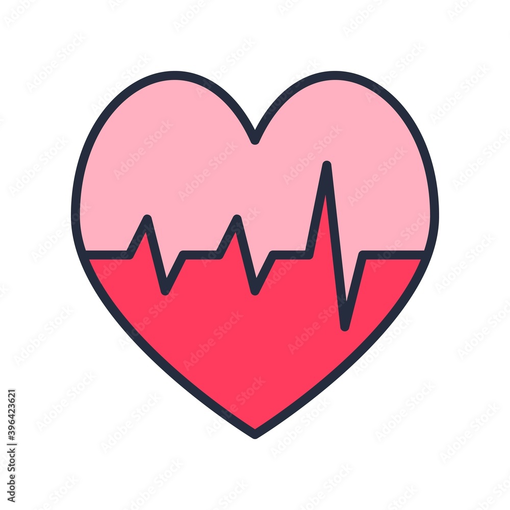 Electrocardiogram icon. Heart pulse, heartbeat vector illustration. Electrocardiogram icon. Heart pulse, heartbeat vector illustration.