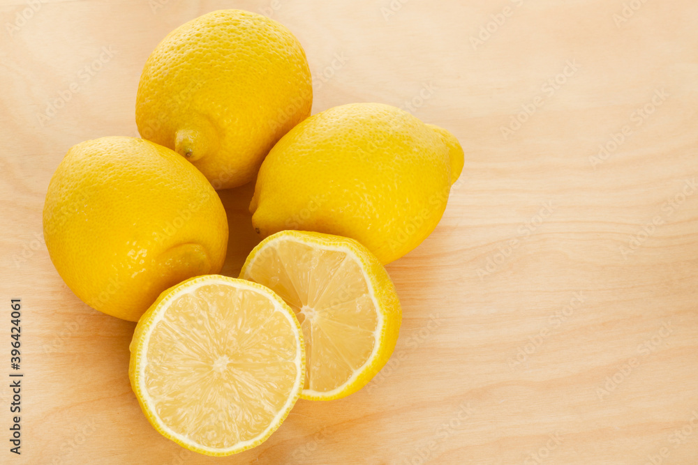 Yellow Lemons On Table Top Yellow Lemons On Table Top