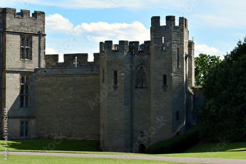 View of Hill Tower from the Inner Court of Warwick Castle, England, UK photo