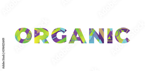 Organic Concept Retro Colorful Word Art Illustration