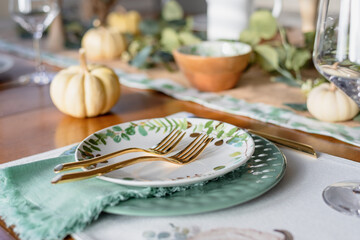 Beautiful holiday place setting for holiday gatherings