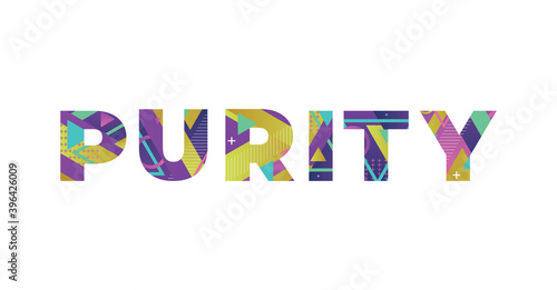 Purity Concept Retro Colorful Word Art Illustration