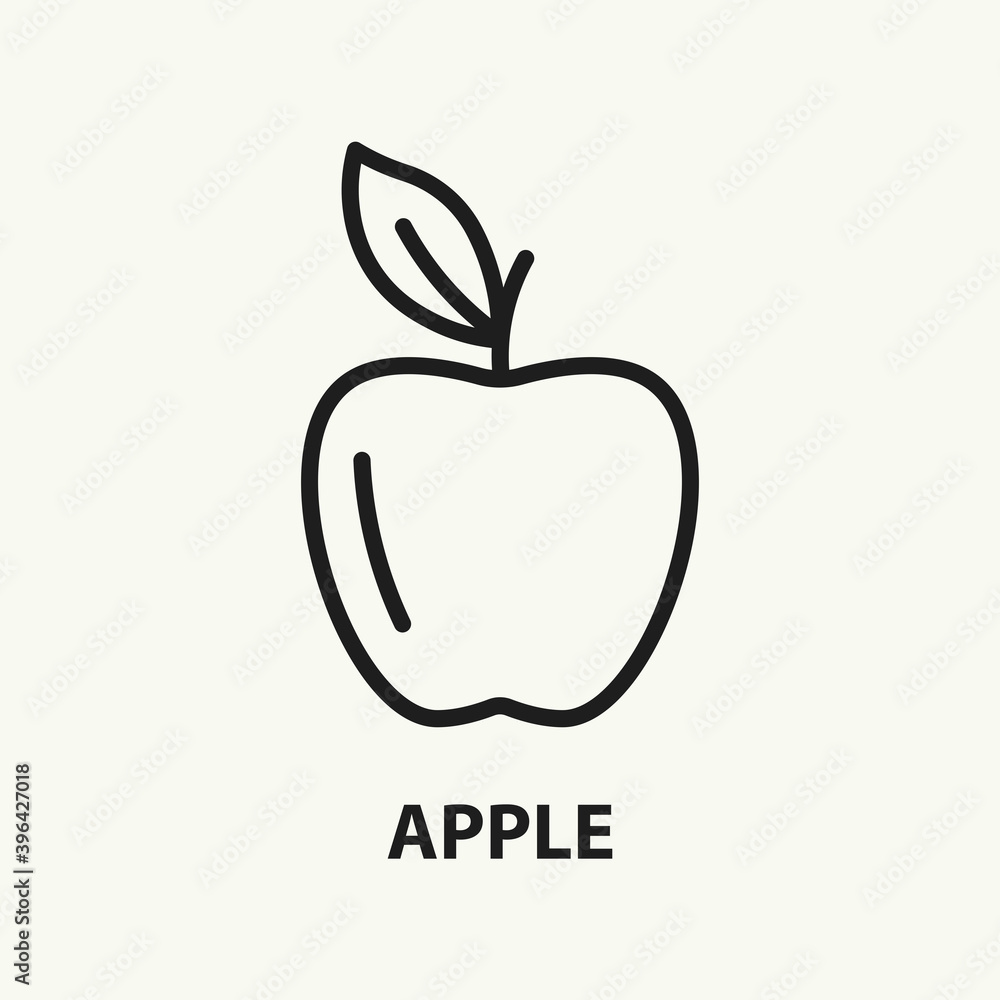 Apple with leaf icon. Fruit symbol. Vector illustration. Apple with leaf icon. Fruit symbol. Vector illustration.
