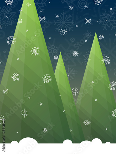 New Year Christmas background with snowflakes image