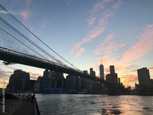 city bridge at sunset