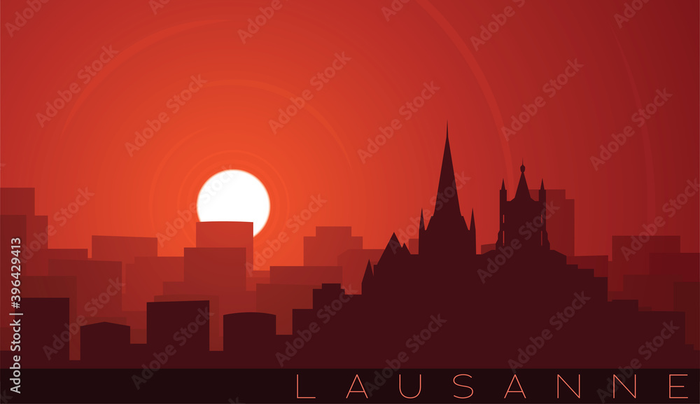 Lausanne Low Sun Skyline Scene