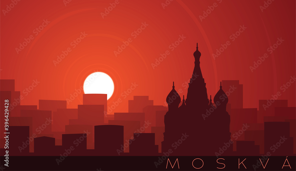Moscow Low Sun Skyline Scene