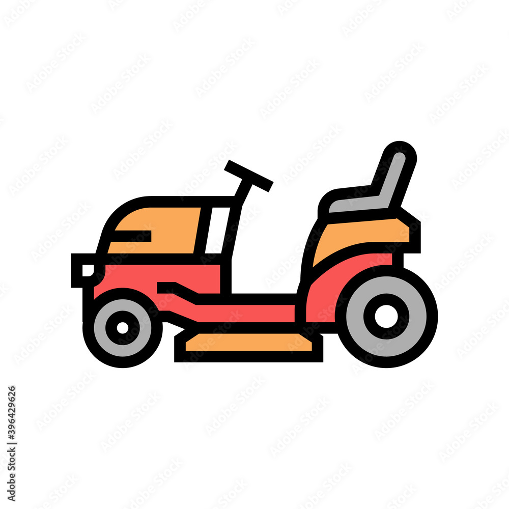 tractor lawn mower color icon vector. tractor lawn mower sign. isolated symbol illustration