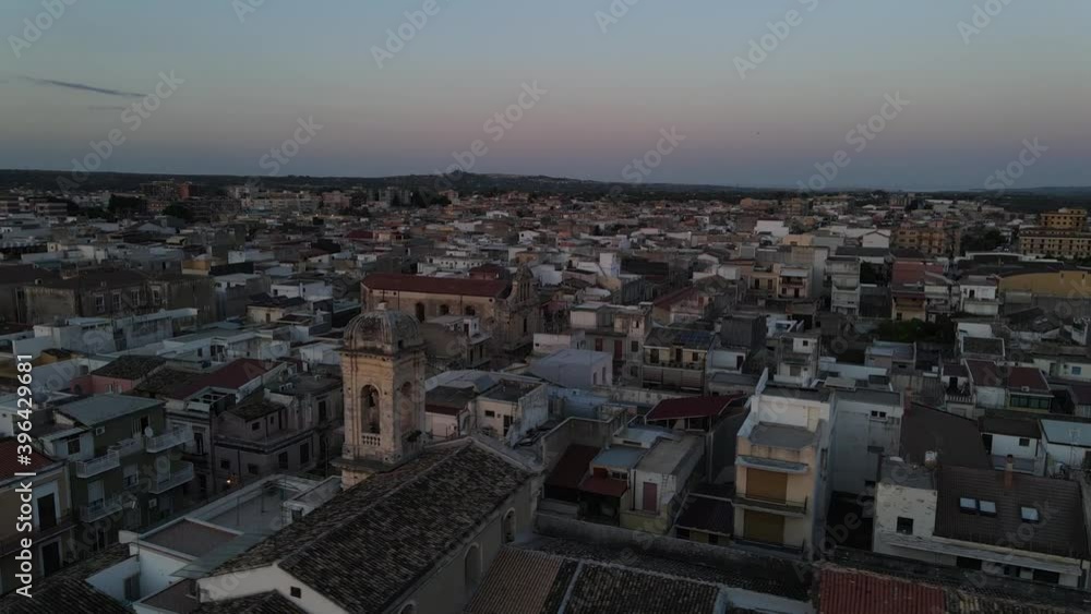 Aerial view of the town center in Floridia in province of Syracuse (Siracusa) in Sicily Aerial view of the town center in Floridia in province of Syracuse (Siracusa) in Sicily