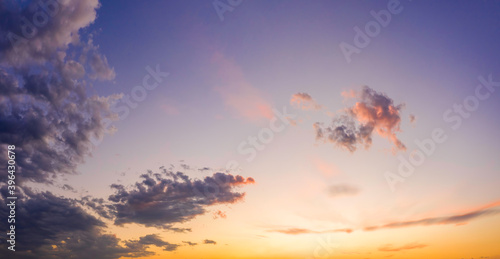 Natural background of the colorful sky, During the time sunrise and sunset. Panorama shoot.
