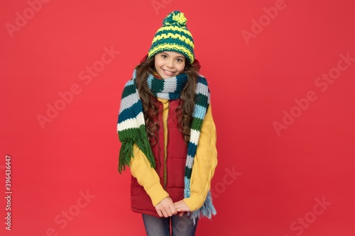 knitted clothing style. take care of health. cheerful child wear warm winter clothes. Pleasant thoughts. seasonal kid fashion. cozy and comfortable. happy childhood. cold season look for teen girl