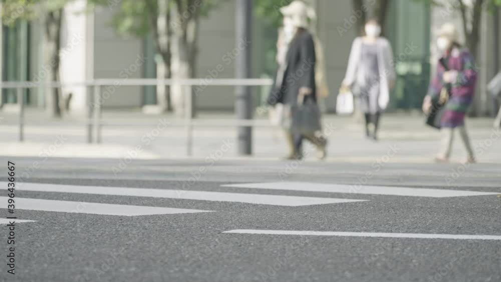 群衆・歩く人・横断歩道・東京駅 群衆・歩く人・横断歩道・東京駅