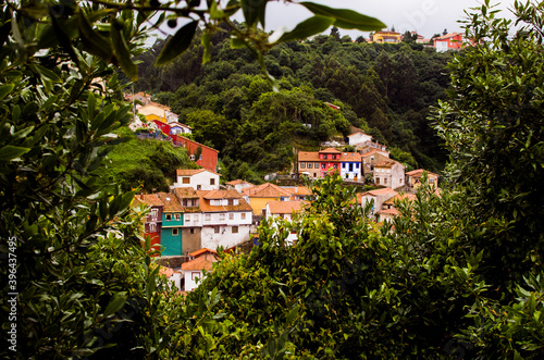 Cudillero, a colorful town in Asturias surrounded by lush vegetation